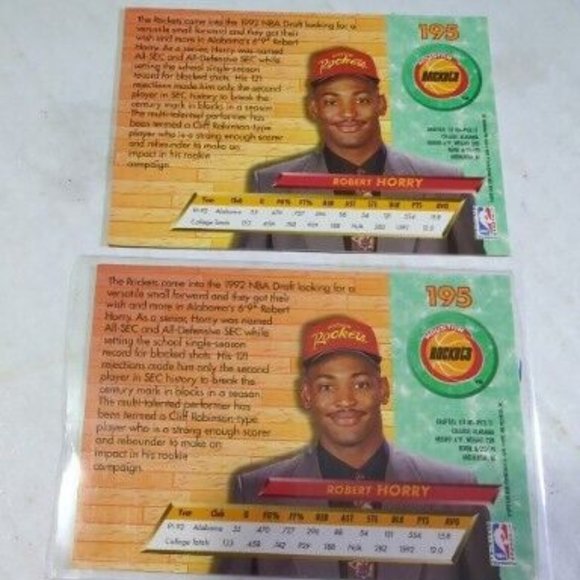 1992-93 Fleer Ultra Robert Horry Rookie Card #195 ( 2-CARDS ) - Picture 4 of 8